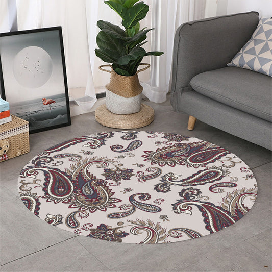 Vintage Paisley Pattern Print Round Rug