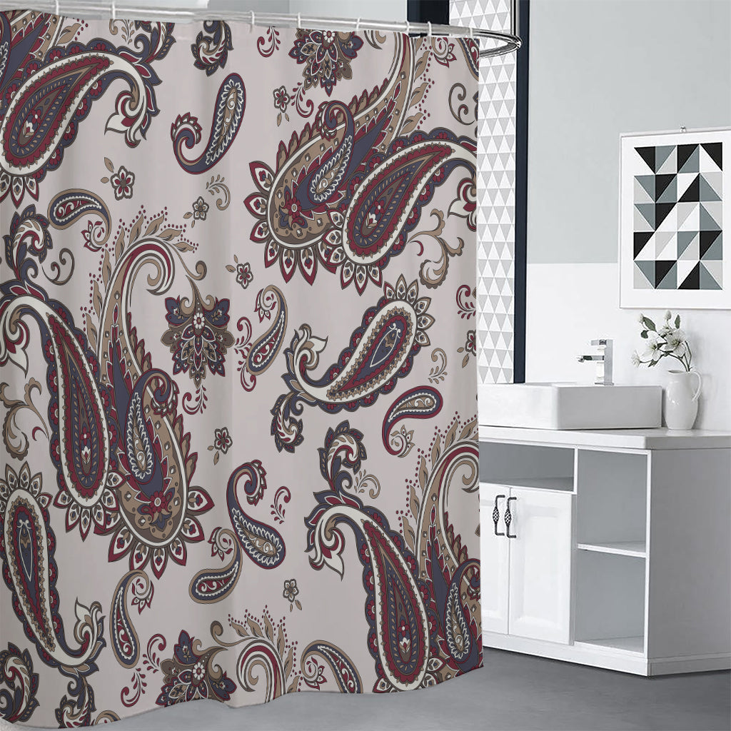 Vintage Paisley Pattern Print Shower Curtain