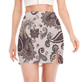 Vintage Paisley Pattern Print Side Slit Mini Skirt