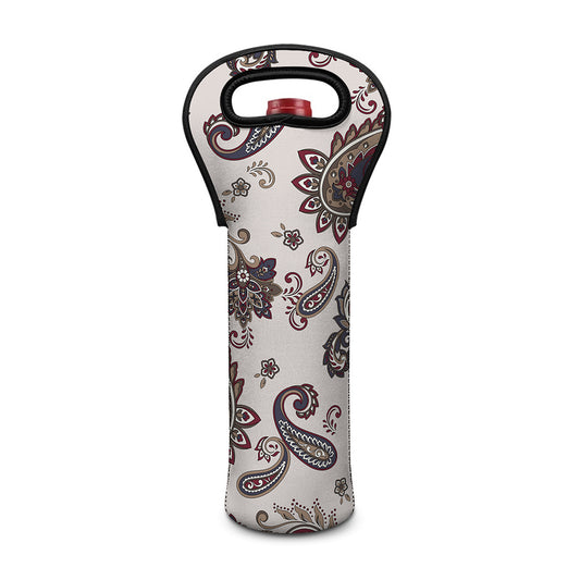 Vintage Paisley Pattern Print Single Neoprene Wine Tote