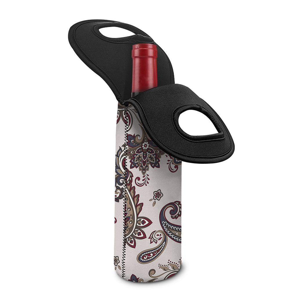 Vintage Paisley Pattern Print Single Neoprene Wine Tote
