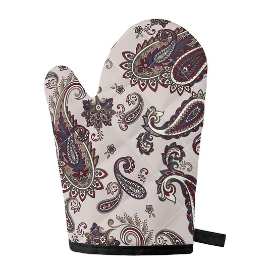 Vintage Paisley Pattern Print Single Oven Mitt