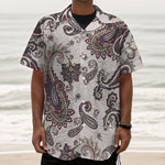 Vintage Paisley Pattern Print Textured Short Sleeve Shirt