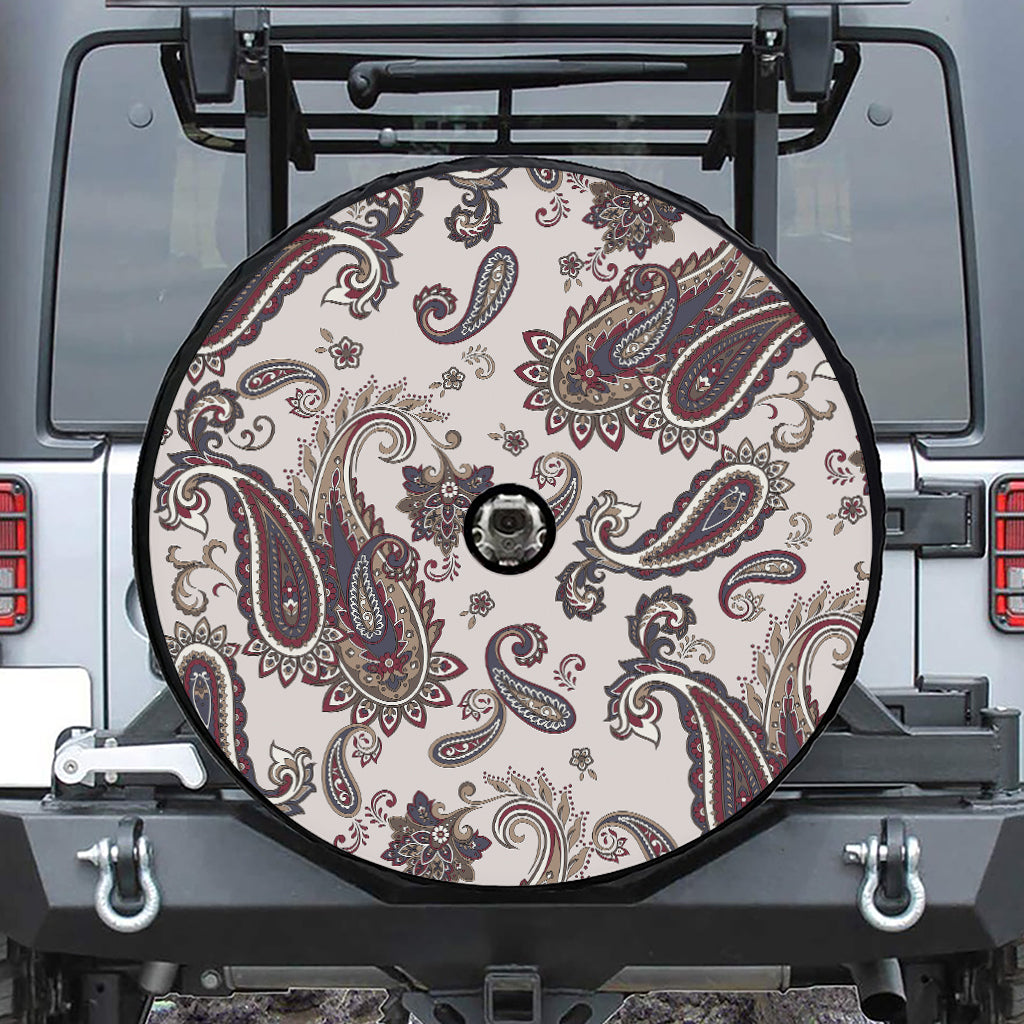 Vintage Paisley Pattern Print Tire Cover With Camera Hole