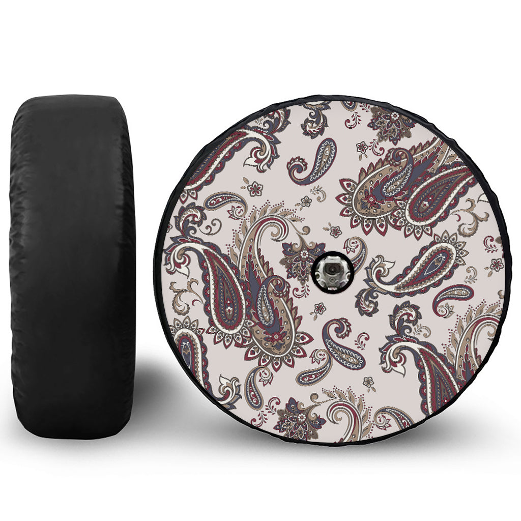 Vintage Paisley Pattern Print Tire Cover With Camera Hole