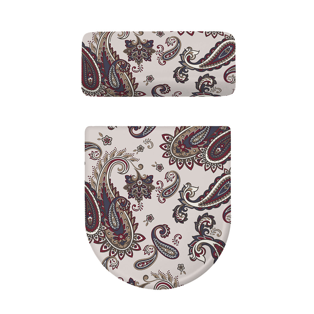Vintage Paisley Pattern Print Toilet Lid And Tank Cover Set