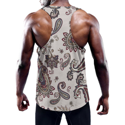 Vintage Paisley Pattern Print Training Tank Top