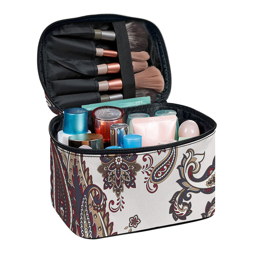 Vintage Paisley Pattern Print Travel Makeup Bag