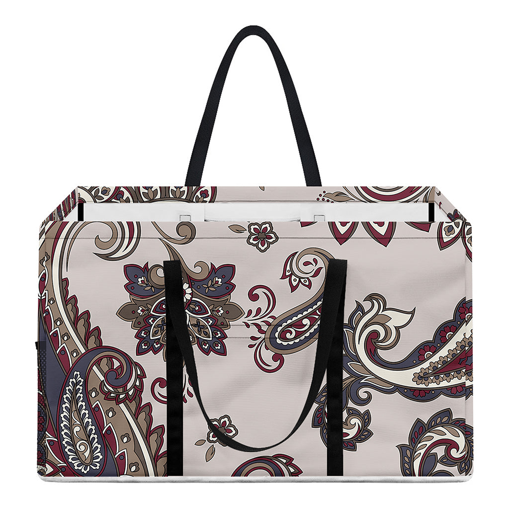 Vintage Paisley Pattern Print Utility Tote Bag