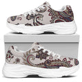 Vintage Paisley Pattern Print White Chunky Shoes