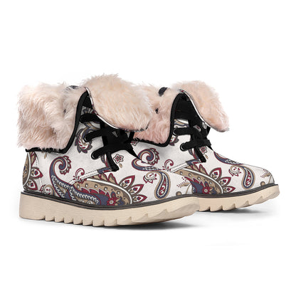 Vintage Paisley Pattern Print Winter Boots