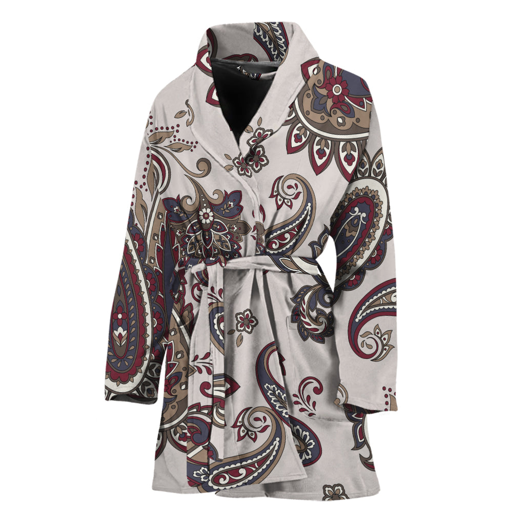 Vintage Paisley Pattern Print Women's Bathrobe