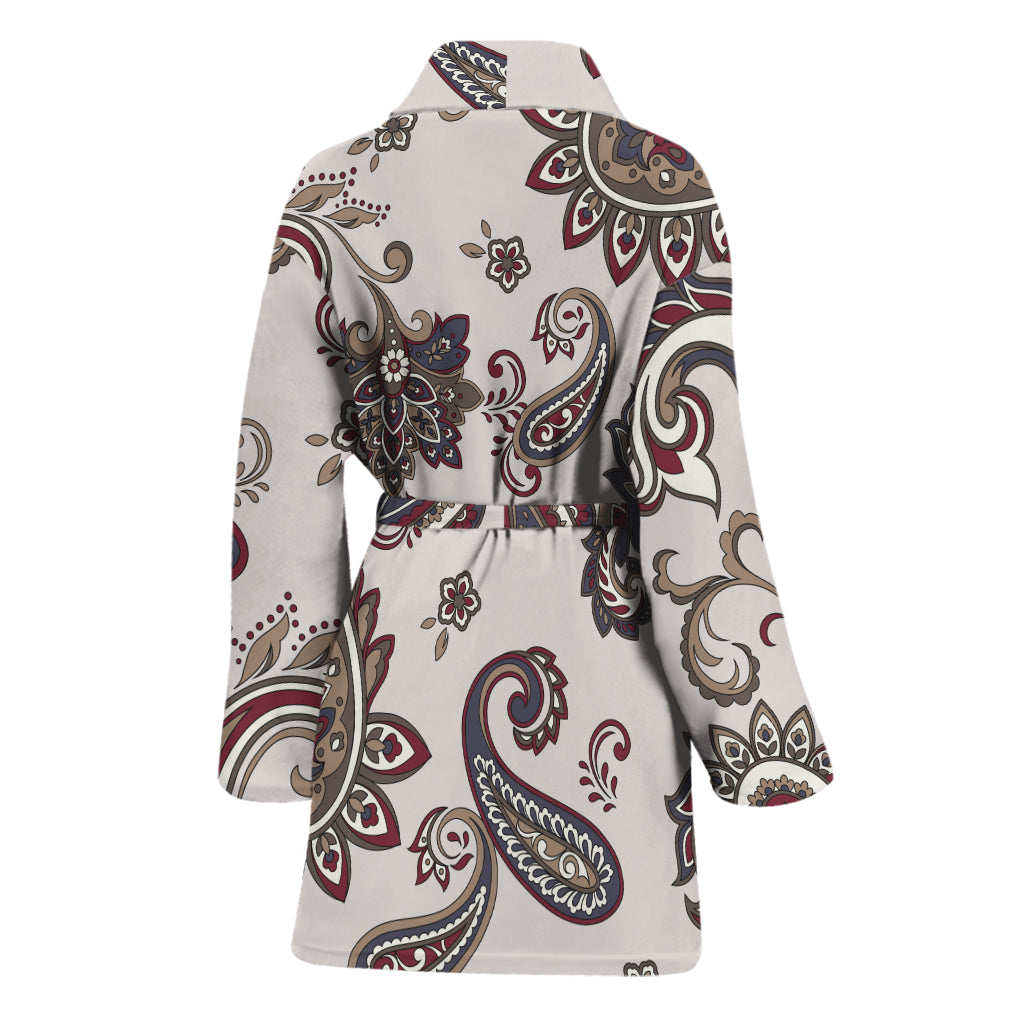 Vintage Paisley Pattern Print Women's Bathrobe