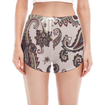 Vintage Paisley Pattern Print Women's Split Running Shorts