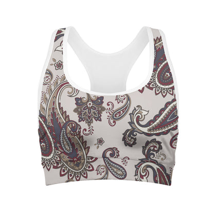 Vintage Paisley Pattern Print Women's Sports Bra