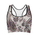 Vintage Paisley Pattern Print Women's Sports Bra
