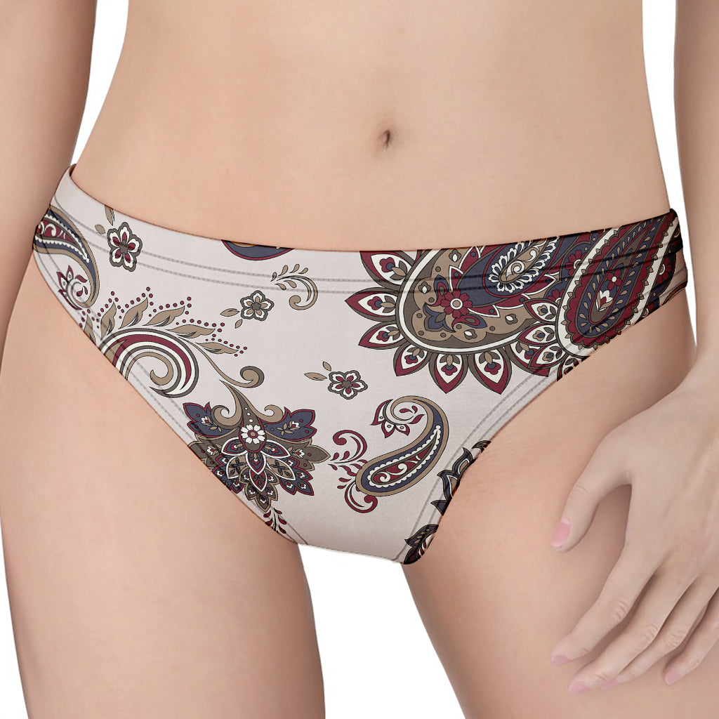 Vintage Paisley Pattern Print Women's Thong