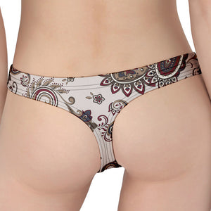 Vintage Paisley Pattern Print Women's Thong