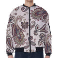 Vintage Paisley Pattern Print Zip Sleeve Bomber Jacket