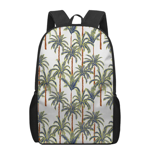 Vintage Palm Tree Beach Pattern Print 17 Inch Backpack