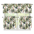 Vintage Palm Tree Beach Pattern Print 3 Piece Kitchen Curtains