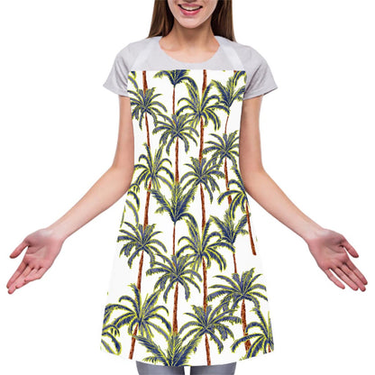 Vintage Palm Tree Beach Pattern Print Adjustable Apron