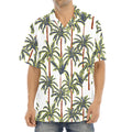 Vintage Palm Tree Beach Pattern Print Aloha Shirt