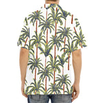 Vintage Palm Tree Beach Pattern Print Aloha Shirt