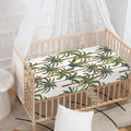 Vintage Palm Tree Beach Pattern Print Baby Crib Sheet