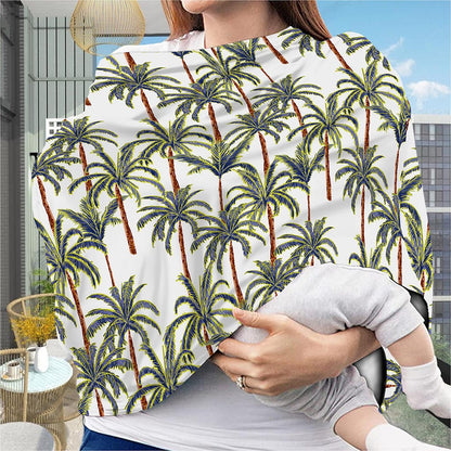 Vintage Palm Tree Beach Pattern Print Baby Seat Cover