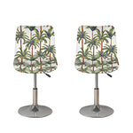 Vintage Palm Tree Beach Pattern Print Bar Stool Covers