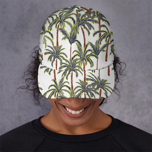 Vintage Palm Tree Beach Pattern Print Baseball Cap
