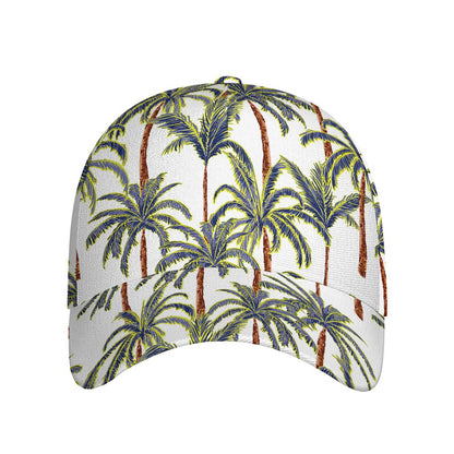 Vintage Palm Tree Beach Pattern Print Baseball Cap