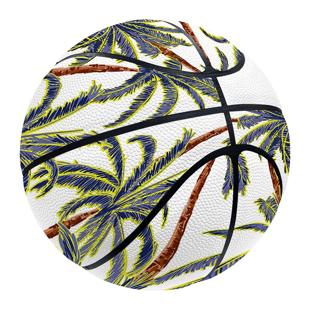 Vintage Palm Tree Beach Pattern Print Basketball