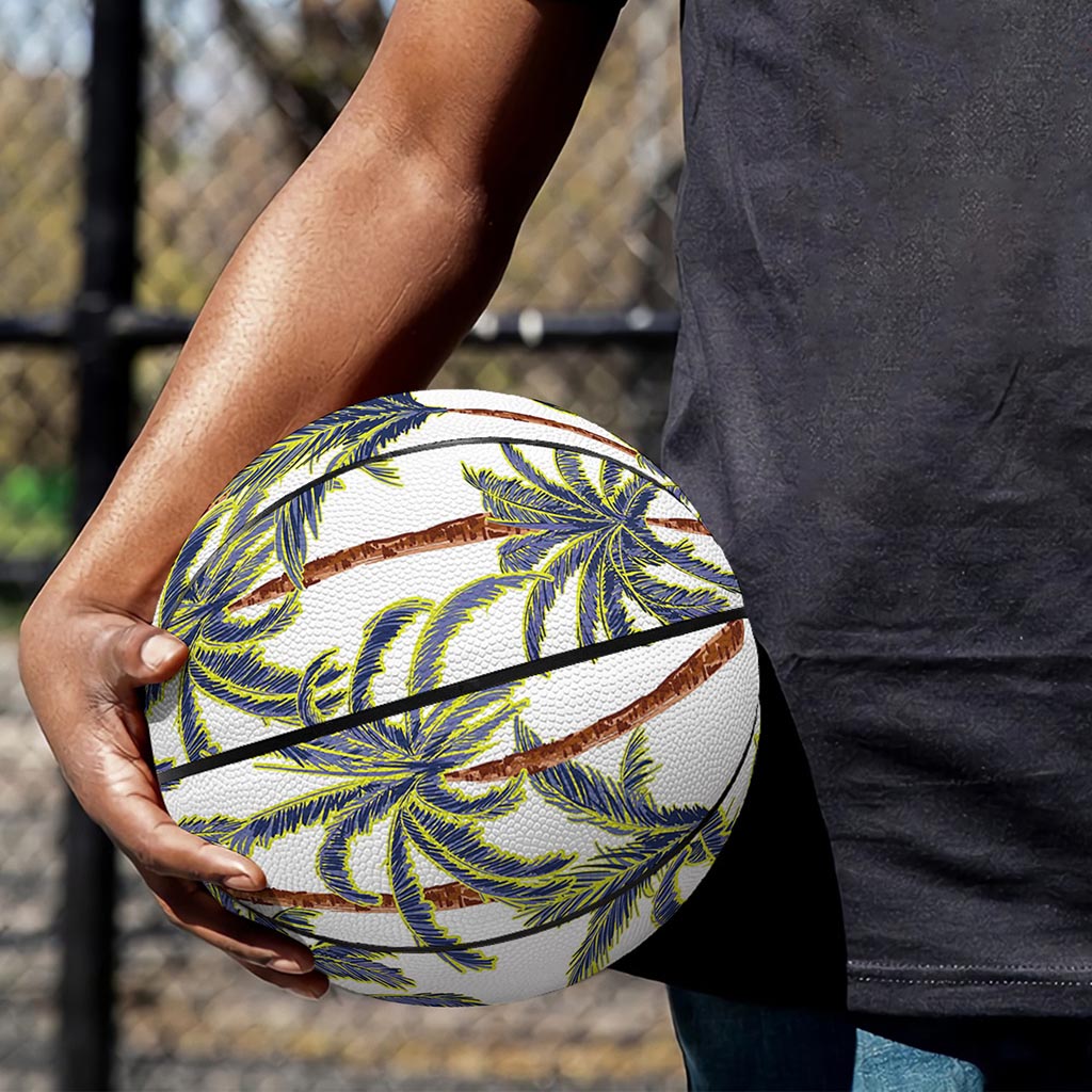 Vintage Palm Tree Beach Pattern Print Basketball