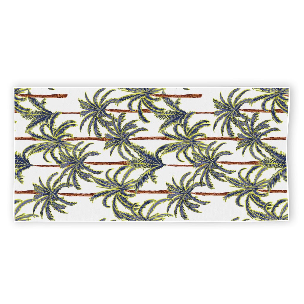 Vintage Palm Tree Beach Pattern Print Beach Towel