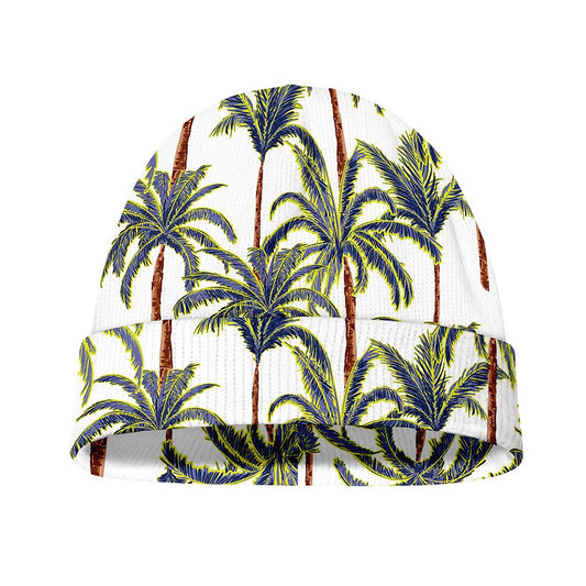 Vintage Palm Tree Beach Pattern Print Beanie
