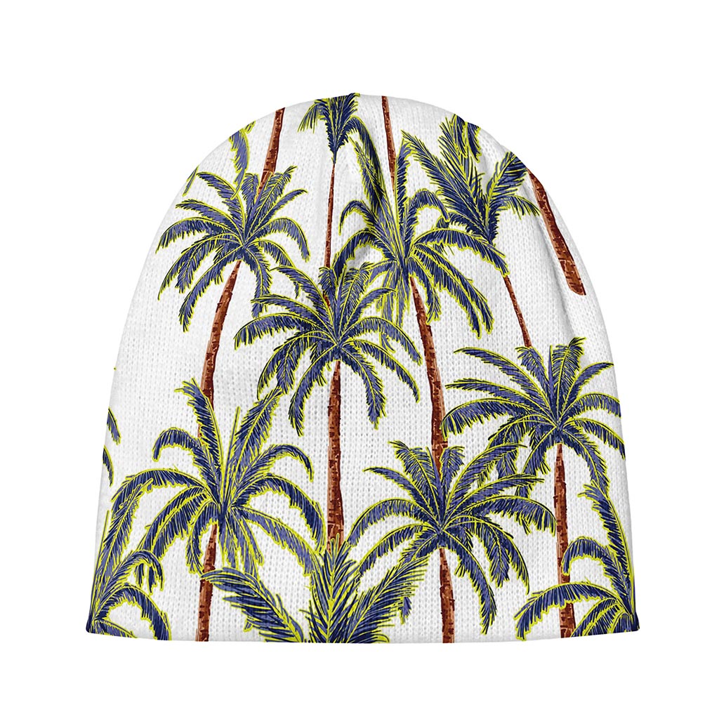 Vintage Palm Tree Beach Pattern Print Beanie