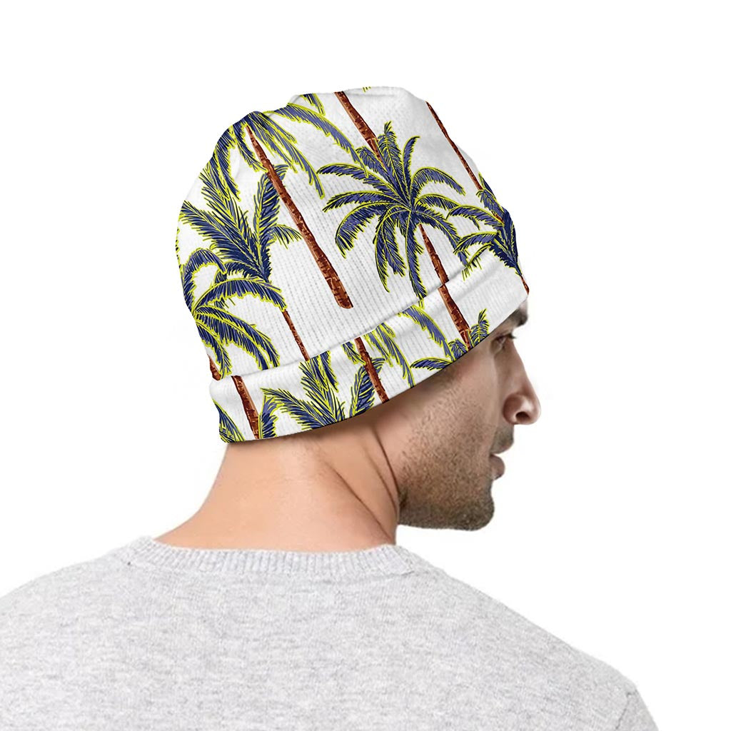 Vintage Palm Tree Beach Pattern Print Beanie