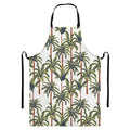 Vintage Palm Tree Beach Pattern Print Bib Apron With Pocket