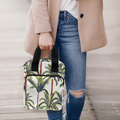 Vintage Palm Tree Beach Pattern Print Bible Tote Bag