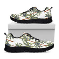 Vintage Palm Tree Beach Pattern Print Black Running Shoes