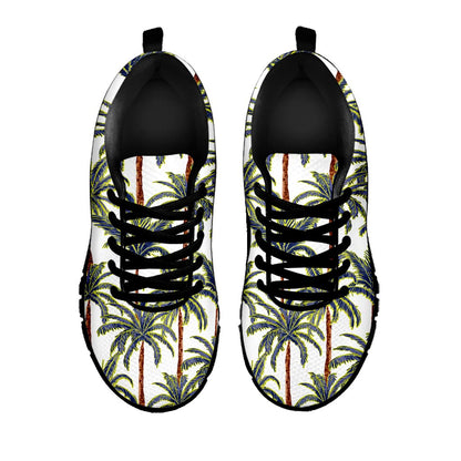 Vintage Palm Tree Beach Pattern Print Black Running Shoes