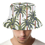 Vintage Palm Tree Beach Pattern Print Bucket Hat