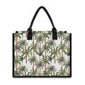 Vintage Palm Tree Beach Pattern Print Canvas Tote Bag
