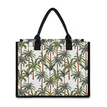 Vintage Palm Tree Beach Pattern Print Canvas Tote Bag