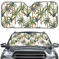 Vintage Palm Tree Beach Pattern Print Car Windshield Sun Shade
