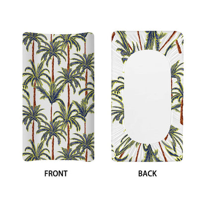 Vintage Palm Tree Beach Pattern Print Changing Pad Cover
