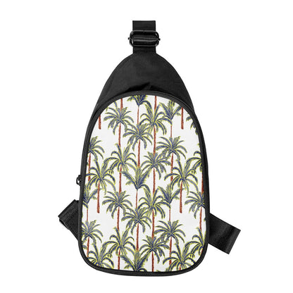 Vintage Palm Tree Beach Pattern Print Chest Bag