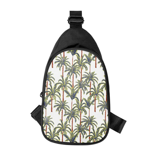 Vintage Palm Tree Beach Pattern Print Chest Bag
